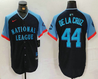 Men's Cincinnati Reds #44 Elly De La Cruz Navy 2024 All Star Limited Stitched Jersey