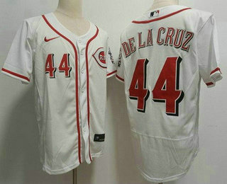 Men's Cincinnati Reds #44 Elly De La Cruz White Authentic Jersey