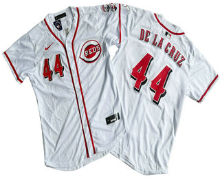 Men's Cincinnati Reds #44 Elly De La Cruz White Limited Stitched Jersey