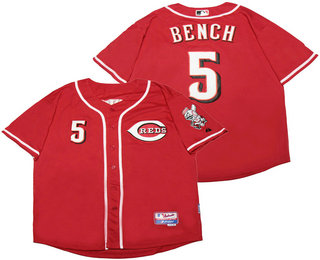 Men's Cincinnati Reds #5 Johnny Bench Red Cool Base Stitched MLB Jersey