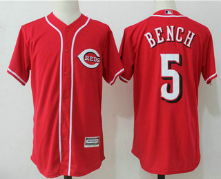 Men's Cincinnati Reds #5 Johnny Bench Retired Red Cool Base Stitched MLB Jersey