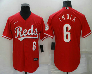 Men's Cincinnati Reds #6  Jonathan India Red Stitched MLB Cool Base Nike Jersey