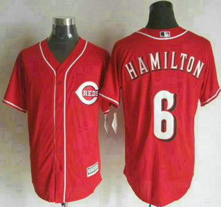 Men's Cincinnati Reds #6 Billy Hamilton Alternate Red 2015 MLB Cool Base Jersey