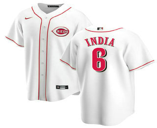 Men's Cincinnati Reds #6 Jonathan India White Stitched MLB Cool Base Nike Jersey