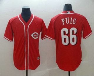 Men's Cincinnati Reds #66 Yasiel Puig Red Stitched MLB Cool Base Jersey