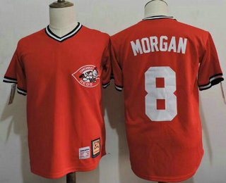 Men's Cincinnati Reds #8 Joe Morgan Retired Red Pullover Cooperstown Collection Cool Base Jersey