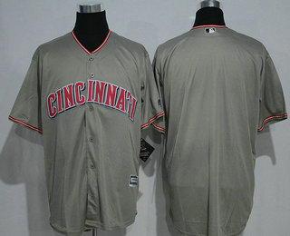 Men's Cincinnati Reds Blank Gray Road Stitched MLB Majestic Cool Base Jersey