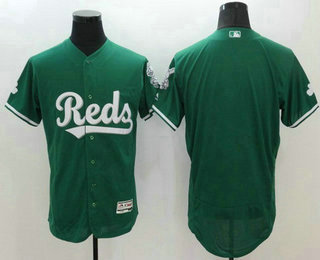 Men's Cincinnati Reds Blank Green 2016 St. Patrick's Day Flexbase Majestic Baseball Jersey