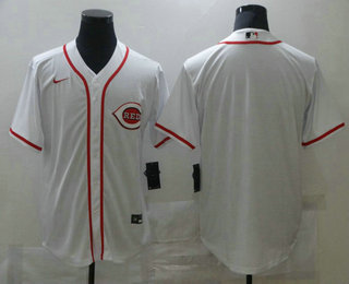 Men's Cincinnati Reds Blank White Stitched MLB Cool Base Nike Jersey