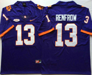 Men's Clemson Tigers #13 Hunter Renfrow Purple 2019 Vapor Untouchable Stitched Nike NCAA Jersey