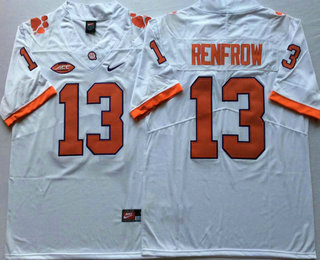 Men's Clemson Tigers #13 Hunter Renfrow White 2019 Vapor Untouchable Stitched Nike NCAA Jersey