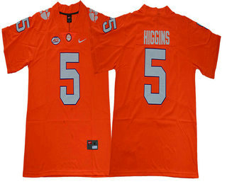 Men's Clemson Tigers #5 Tee Higgins Orange 2017 Vapor Untouchable Stitched Nike NCAA Jersey