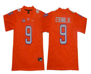 Men's Clemson Tigers #9 Travis Etienne Jr. Orange 2017 Vapor Untouchable Stitched Nike NCAA Jersey