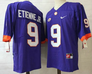 Men's Clemson Tigers #9 Travis Etienne Jr Purple College Football Jersey