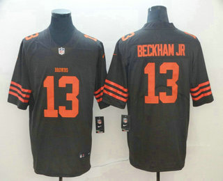 Men's Cleveland Browns #13 Odell Beckham Jr Brown 2016 Color Rush Stitched NFL Nike Limited Jersey