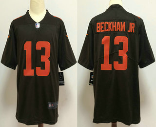 Men's Cleveland Browns #13 Odell Beckham Jr Brown 2020 Alternate Vapor Untouchable Stitched NFL Nike Limited Jersey