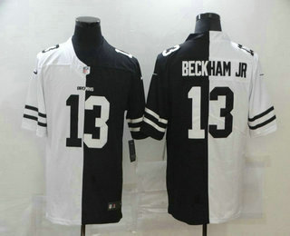 Men's Cleveland Browns #13 Odell Beckham Jr White Black Peaceful Coexisting 2020 Vapor Untouchable Stitched NFL Nike Limited Jersey