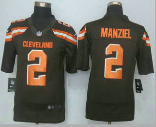 Men's Cleveland Browns #2 Johnny Manziel 2015 Nike Brown Limited Jersey