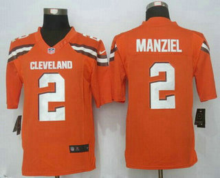 Men's Cleveland Browns #2 Johnny Manziel 2015 Nike Orange Limited Jersey