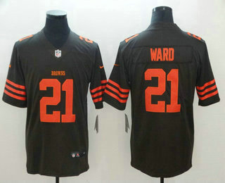 Men's Cleveland Browns #21 T.J. Ward Brown 2016 Color Rush Stitched NFL Nike Limited Jersey