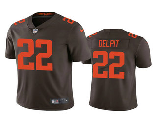 Men's Cleveland Browns #22 Grant Delpit Brown 2020 NFL Draft Alternate Vapor Limited Jersey