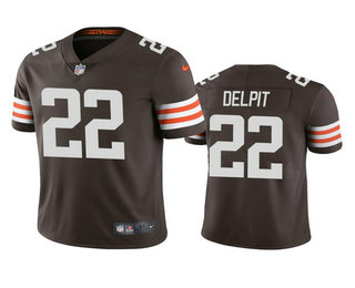 Men's Cleveland Browns #22 Grant Delpit Brown 2020 NFL Draft Vapor Limited Jersey