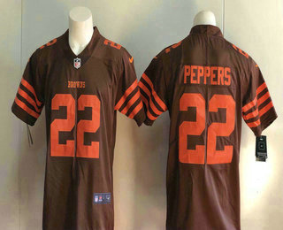 Men's Cleveland Browns #22 Jabrill Peppers Brown 2016 Color Rush Stitched NFL Nike Limited Jersey