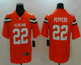 Men's Cleveland Browns #22 Jabrill Peppers Orange 2017 Vapor Untouchable Stitched NFL Nike Limited Jersey