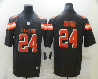 Men's Cleveland Browns #24 Nick Chubb Brown 2017 Vapor Untouchable Stitched NFL Nike Limited Jersey