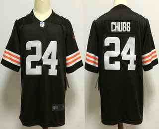 Men's Cleveland Browns #24 Nick Chubb Brown 2020 NEW Vapor Untouchable Stitched NFL Nike Limited Jersey