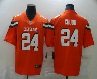 Men's Cleveland Browns #24 Nick Chubb Orange 2017 Vapor Untouchable Stitched NFL Nike Limited Jersey