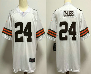 Men's Cleveland Browns #24 Nick Chubb White 2020 NEW Vapor Untouchable Stitched NFL Nike Limited Jersey