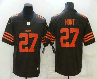 Men's Cleveland Browns #27 Kareem Hunt Brown 2017 Vapor Untouchable Stitched NFL Nike Limited Jersey