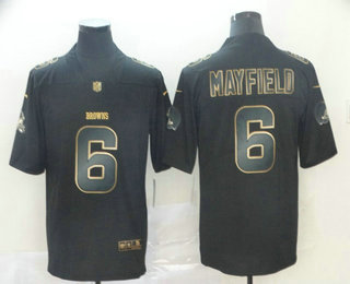 Men's Cleveland Browns #6 Baker Mayfield Black Gold 2019 Vapor Untouchable Stitched NFL Nike Limited Jersey