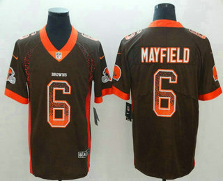 Men's Cleveland Browns #6 Baker Mayfield Brown 2018 Fashion Drift Color Rush Stitched NFL Nike Limited Jersey