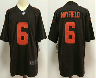 Men's Cleveland Browns #6 Baker Mayfield Brown 2020 Alternate Vapor Untouchable Stitched NFL Nike Limited Jersey