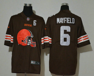 Men's Cleveland Browns #6 Baker Mayfield Brown 2020 Big Logo Number Vapor Untouchable Stitched NFL Nike Fashion Limited Jersey