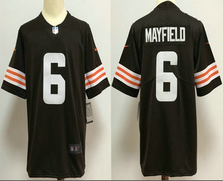 Men's Cleveland Browns #6 Baker Mayfield Brown 2020 NEW Vapor Untouchable Stitched NFL Nike Limited Jersey