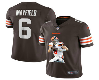 Men's Cleveland Browns #6 Baker Mayfield Brown Brown Player Portrait Edition 2020 Vapor Untouchable Stitched NFL Nike Limited Jersey 2