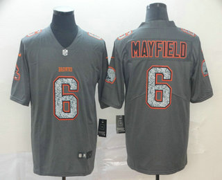 Men's Cleveland Browns #6 Baker Mayfield Gray Camo 2019 Vapor Untouchable Stitched NFL Nike Limited Jersey