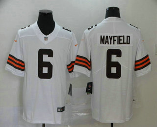 Men's Cleveland Browns #6 Baker Mayfield White 2020 NEW Vapor Untouchable Stitched NFL Nike Limited Jersey