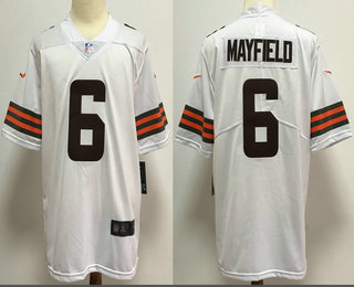 Men's Cleveland Browns #6 Baker Mayfield White 2020 NEW Vapor Untouchable Stitched NFL Nike Limited Jersey