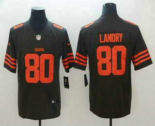 Men's Cleveland Browns #80 Jarvis Landry Brown 2016 Color Rush Stitched NFL Nike Limited Jersey