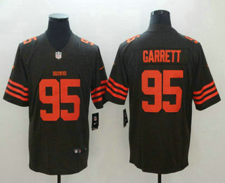 Men's Cleveland Browns #95 Myles Garrett Brown 2016 Color Rush Stitched NFL Nike Limited Jersey