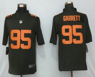 Men's Cleveland Browns #95 Myles Garrett Brown 2020 Color Rush Stitched NFL Nike Limited Jersey