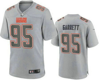 Men's Cleveland Browns #95 Myles Garrett Limited Gray Atmosphere Fashion Vapor Jersey