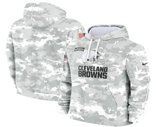 Men's Cleveland Browns 2024 Camo Salute to Service Club Fleece Pullover Hoodie