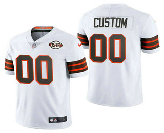 Men's Cleveland Browns Custom 75TH Patch White 2021 Vapor Untouchable Stitched NFL Nike Limited Jersey