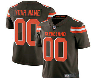 Men's Cleveland Browns Custom Vapor Untouchable Brown Team Color NFL Nike Limited Jersey