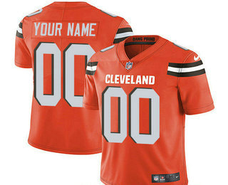 Men's Cleveland Browns Custom Vapor Untouchable Orange Alternate NFL Nike Limited Jersey